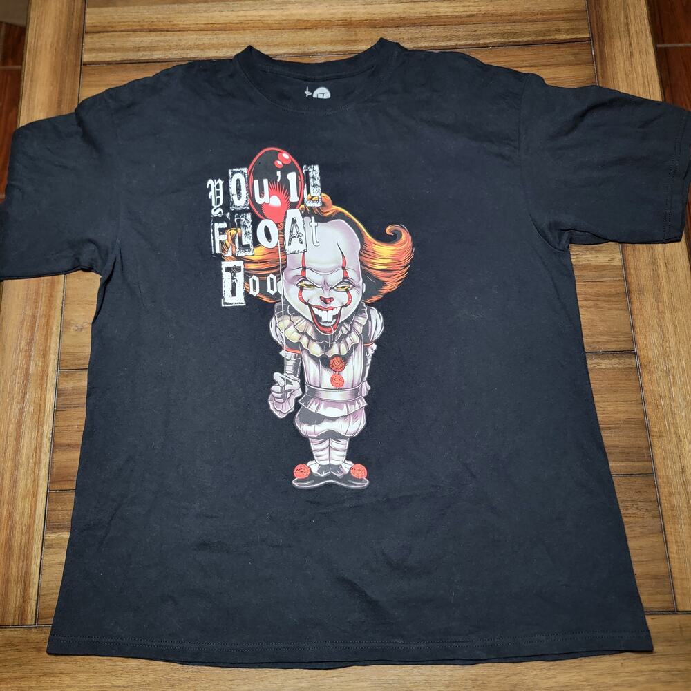 It Black Unisex Tee Pennywise "You'll Float Too" - Size XL